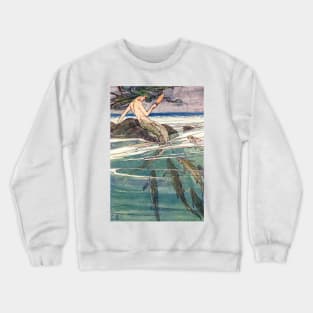 Mermaid on Marooners' Rock by Alice B. Woodward Crewneck Sweatshirt